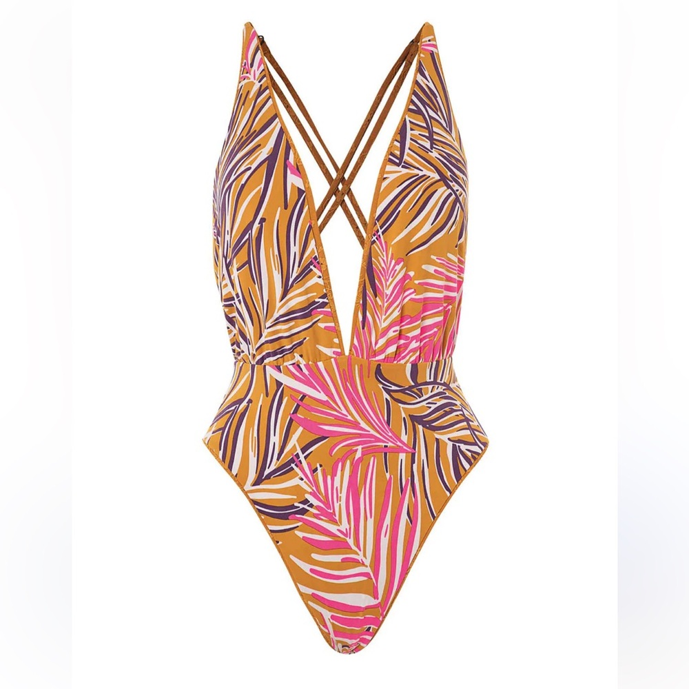 NWT! Maaji one piece safari print reversible size M